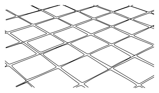 Continuous one line drawing of a perspective view grid mesh pattern for industrial background