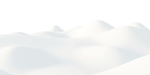 Fototapeta premium Abstract white hills with soft smooth curves and clean minimalist landscape design