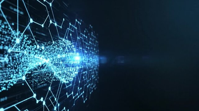 Futuristic SaaS banner with abstract cloud computing visuals clean modern background
