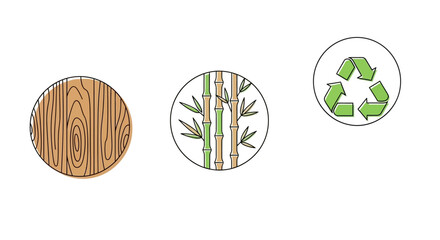Obraz premium Eco friendly sustainable materials icons.