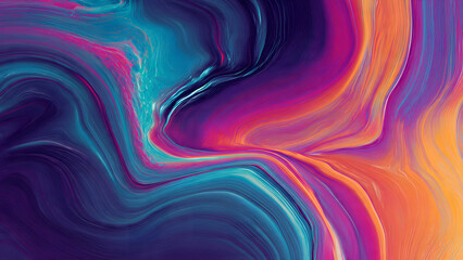 Fototapeta premium Vibrant colors swirl in a mesmerizing abstract pattern on a digital canvas