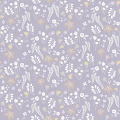 Flower lilac pattern soft muted background with meadow flowers. Farmhouse neutral violet backdrop © YoPixArt