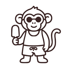 Fototapeta premium Illustration of animal monkeys 