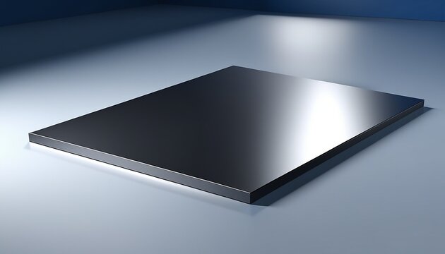 Professional minimalist dark gray anodized aluminum surface background with copy space
