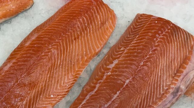 Freshly Cured Salmon Fillets Now Available and Ready for Cooking Delicious Meals. These delicious cured salmon fillets are beautifully displaying their vibrant color and achieving perfect texture