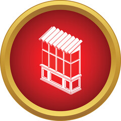 Obraz premium Bay window building extension with sloped roof and multiple glass panels