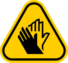 Obraz premium Wear Protective Gloves Safety Warning Sign