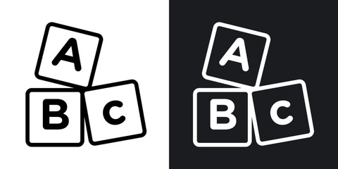 Abc outlined icon vector collection. © rea