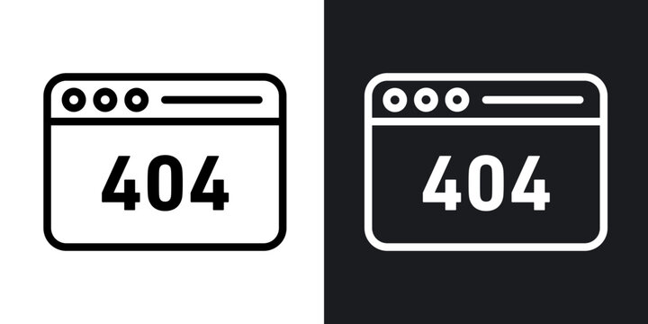 404 error outlined icon vector collection.