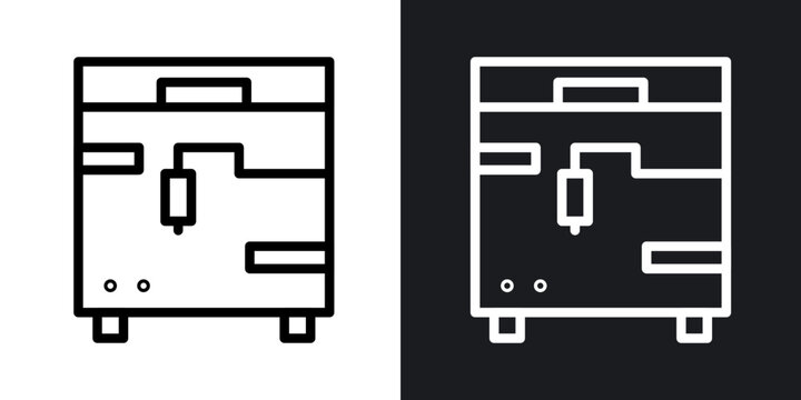 3D printer outlined icon vector collection.
