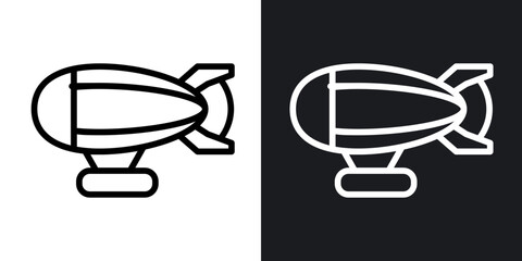 Airship outlined icon vector collection. © rea