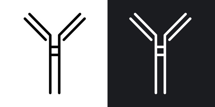 Antibody outlined icon vector collection.