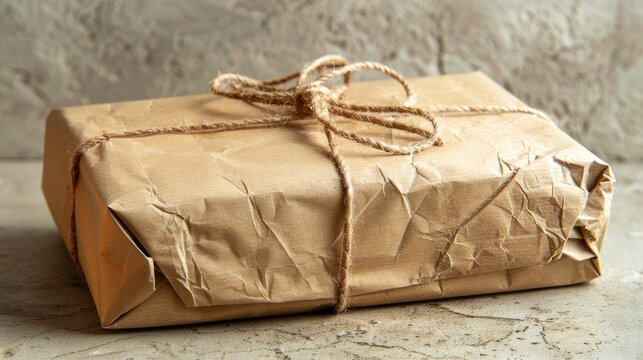 package wrapped in brown butcher paper