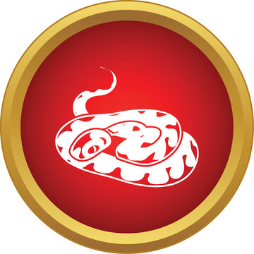 Snake icon symbolizing danger and wildlife in a stylized round button