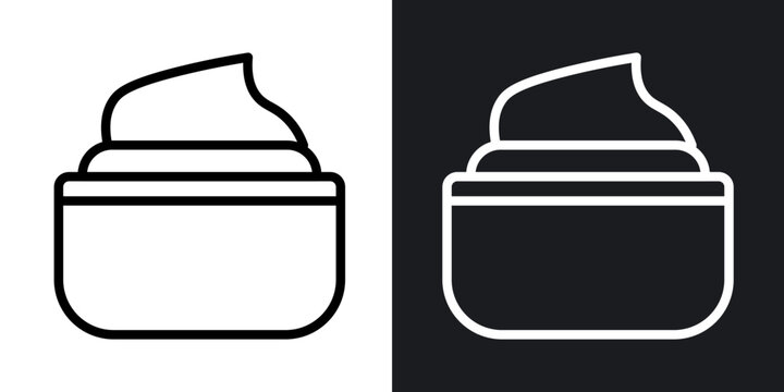 Body cream outlined icon vector collection.