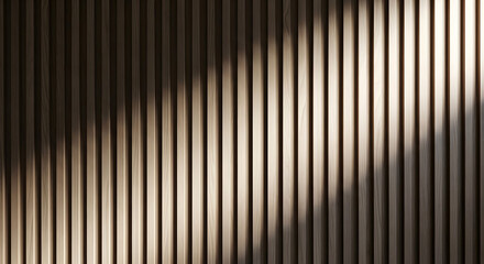 Obraz premium Abstract architectural detail sunlight and shadow play on corrugated metal wall creating a striking geometric pattern and textural contrast