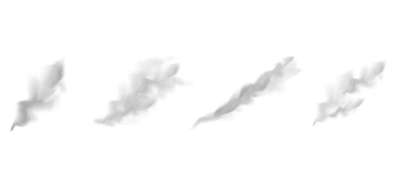 Transparent PNG gray smoke overlay pack isolated on background This set offers detailed fog layers with natural flow for seamless compositing and design integration