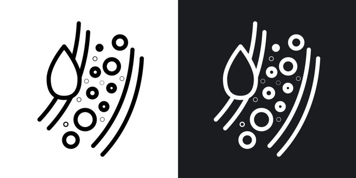 Cholesterol outlined icon vector collection.
