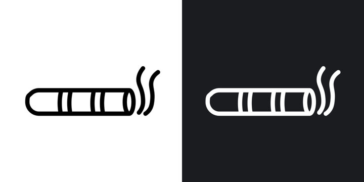Cigar outlined icon vector collection.