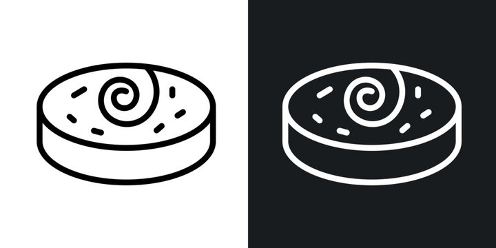 Cinnamon roll outlined icon vector collection.