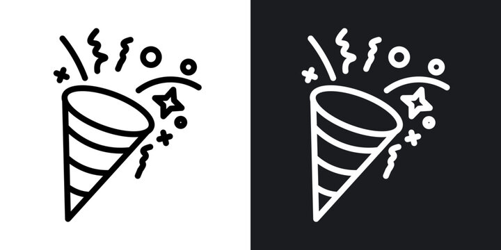 Congratulations outlined icon vector collection.