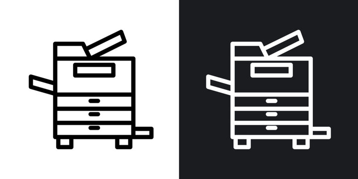 Copy machine outlined icon vector collection.