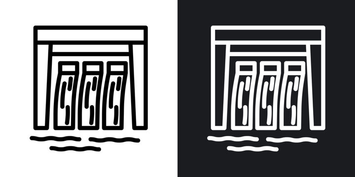 Dam outlined icon vector collection.