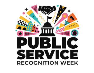 Obraz premium Public Service Recognition Week Vector Art, Community Service and Public Employees Tribute Design