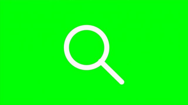Minimalist white magnifying glass icon symbolizing search engine optimization and digital discovery for interface design