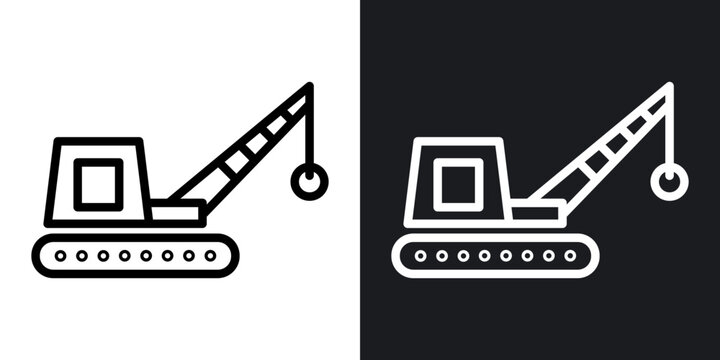 demolition outlined icon vector collection.