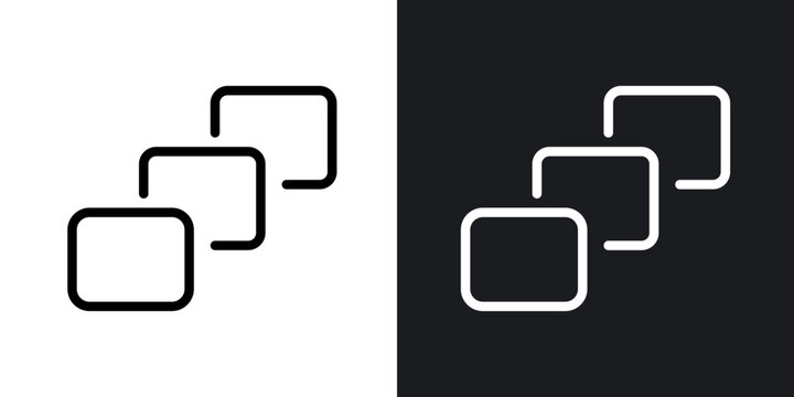 Depth perception outlined icon vector collection.