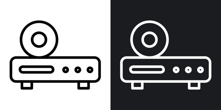 Dvd player outlined icon vector collection.