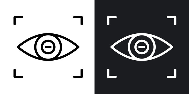 Eye tracking outlined icon vector collection.