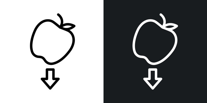 Gravity outlined icon vector collection.