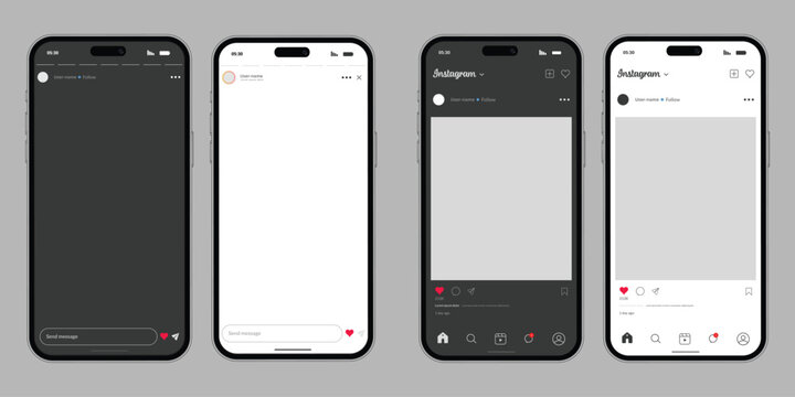Smartphone app ui mockups showing dark and light modes template smartphone, mockup, interface, digital, mobile, app, ui.