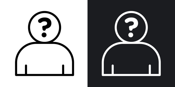 Guess who outlined icon vector collection.