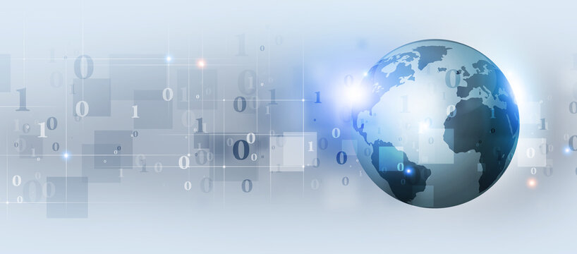 Global Web Binary Code Banner