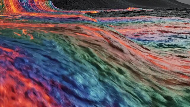 Amazing Lava Flow - A Stunning Display of Molten Rock and Volcanic Activity.