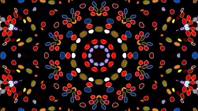 Abstract Kaleidoscope pattern with full colors. Magic mandala. 4k	