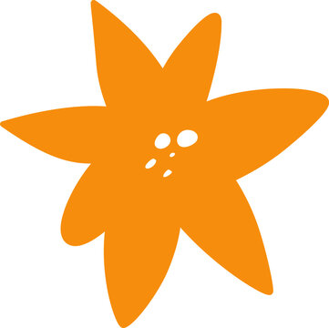 Orange Organic Bloob Flower Vector
