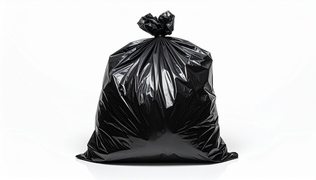 Black Plastic Garbage Bag Tied