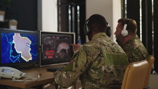 U.S. army operatives planning military response to sea blockade scenario