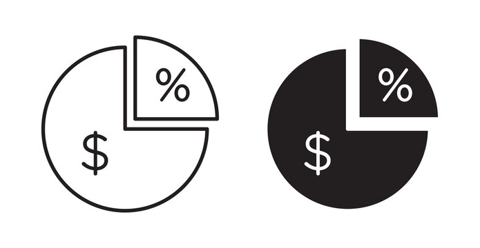 Dividend icon. Vector illustration isolated on white.