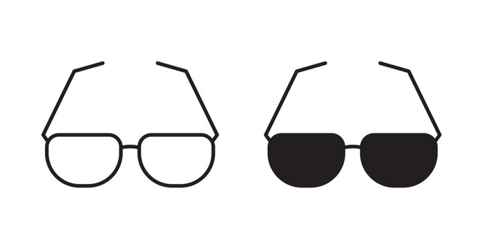Eye glasses icon. Vector illustration isolated on white.