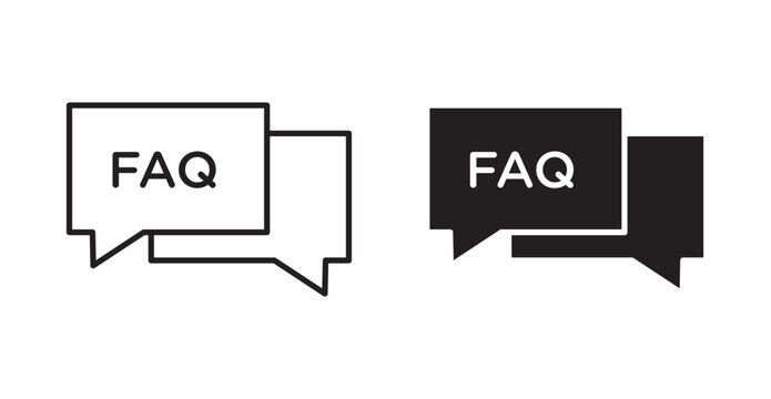 FAQs icon. Vector illustration isolated on white.