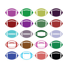 Fototapeta premium Football icons in various colors and styles for sports design
