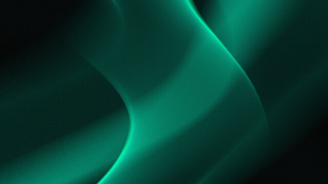 A wave-like or smooth curve with a gradient of emerald green toward black. The visuals have a fine, grainy texture that gives a sense of depth and dimension, similar to the reflection of light on sati