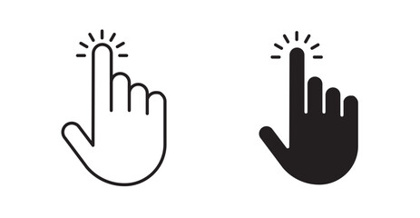 Obraz premium Hand click icon. Vector illustration isolated on white.