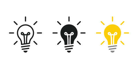 Light bulb icon. Idea symbol vector. Idea and inspiration symbol. Creative thinking, innovation, and solution symbols. © Hunter Leader