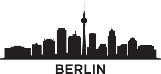 Berlin skyline silhouette vector illustration of famous landmarks and city buildings © MDSHOFIQUL